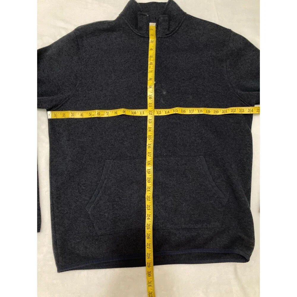 J Crew Mercantile Quarter Zip Size XL Heathered Mock Neck Kangaroo Pouch Preppy